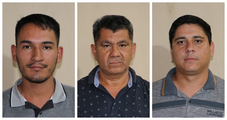 Milciades Ramírez Morel (i), Anibal Estigarribia Casco (c) y Magno Daniel Deleon Villalba (d), buscados por el operativo "A Ultranza"