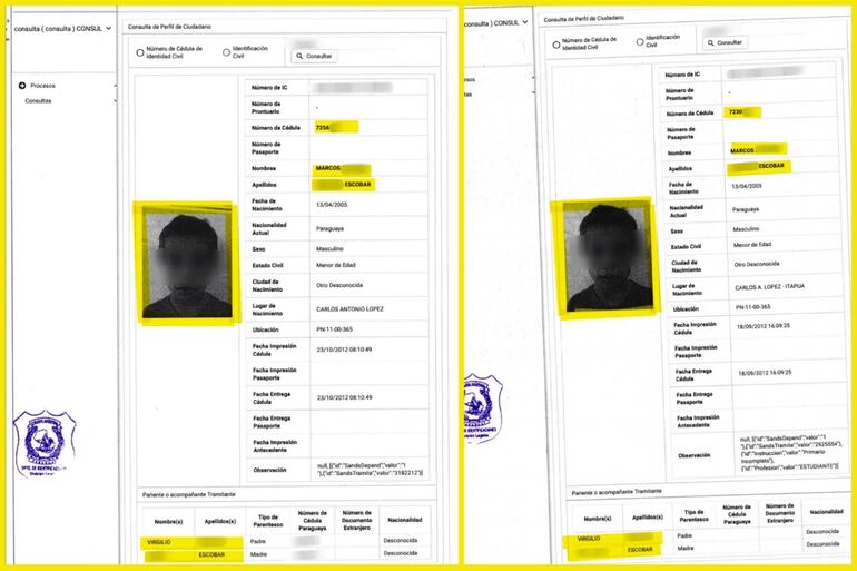 Uno de los 599 casos confirmados por la Policía Nacional. ABC tapó los datos, ya que la intención es demostrar documentalmente el hecho y no la de exponer al involucrado, ya que por si solo esto no representa una ilegalidad, sino a priori una irregularidad.