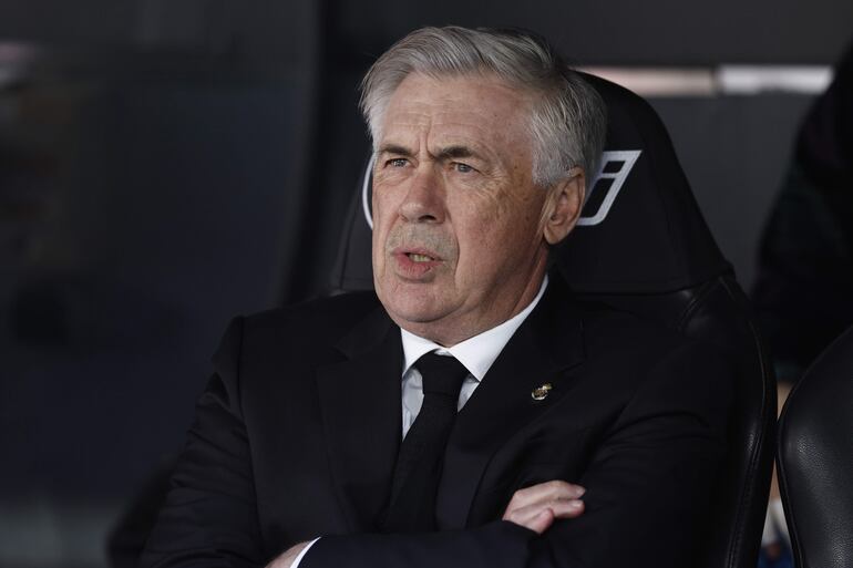 MADRID, 29/12/2023.- Fotografía de archivo (02/04/2023), del técnico italiano Carlo Ancelotti que ha sido renovado con el Real Madrid hasta junio de 2026. EFE/ Rodrigo Jiménez
