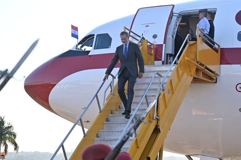 Rey Felipe VI de España, a su arribo a Paraguay.