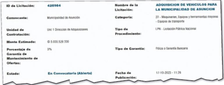 La Municipalidad de Asunción prevé usar para este llamado más de G. 5.000 millones.