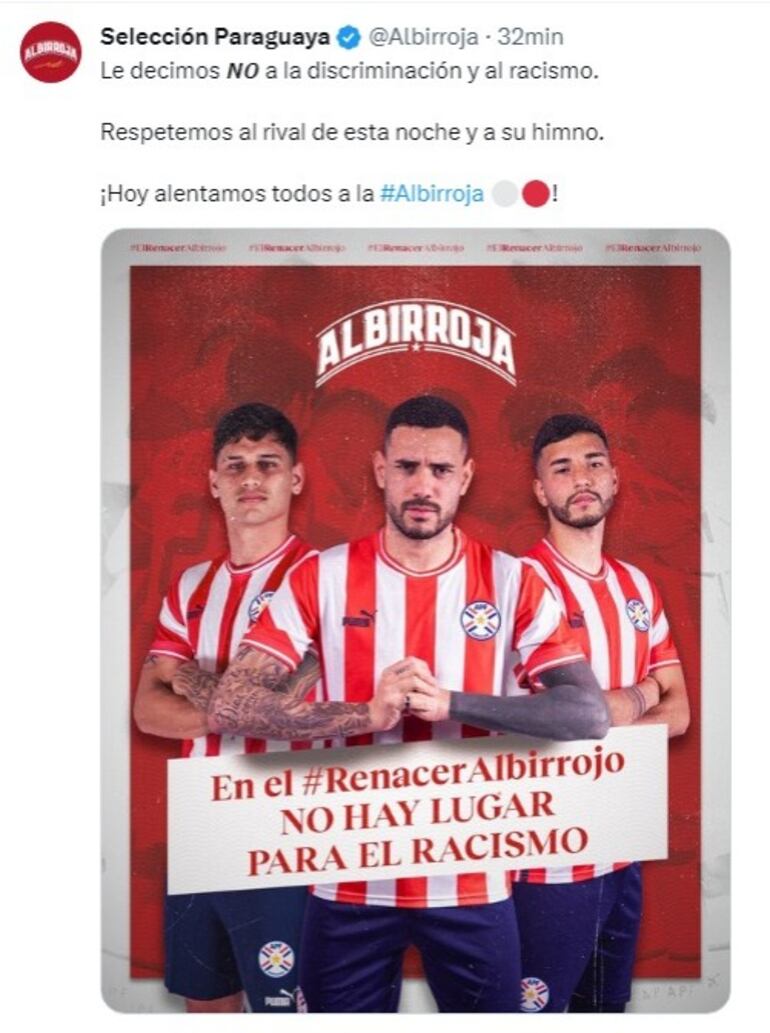 El mensaje de la selección paraguaya antes de enfrentar a Colombia por las Eliminatorias Sudamericanas.