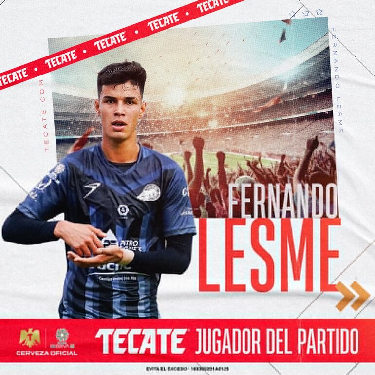 Fernando Lesme fue elegido la figura del partido, que Celaya le ganó 4-1 a Dorados