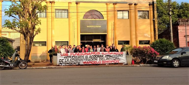 Funcionarios municipales vienen realizando manifestaciones porque consideran que el sumario administrativo es una persecución política y sindical.