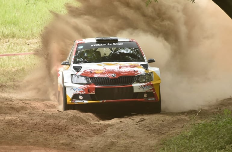 El Skoda Fabia R5 de Luis Ortega durante la quinta fecha del Campeonato Nacional de Super Prime.