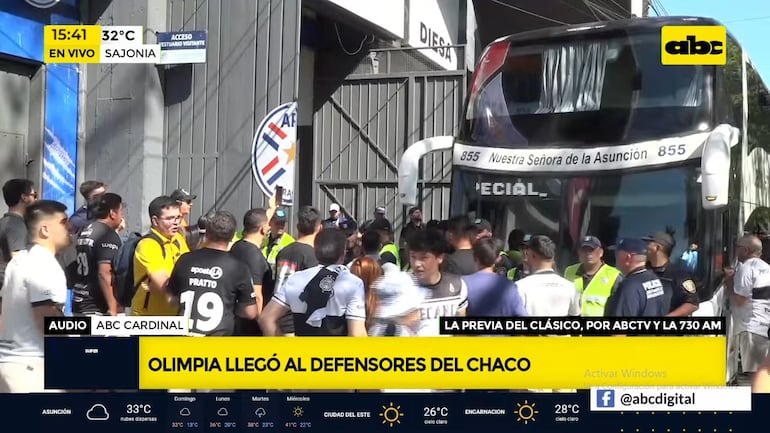 Olimpia llegó al estadio Defensores del Chaco.