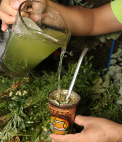 Tereré con hierbas medicinales para mejorar la digestión.