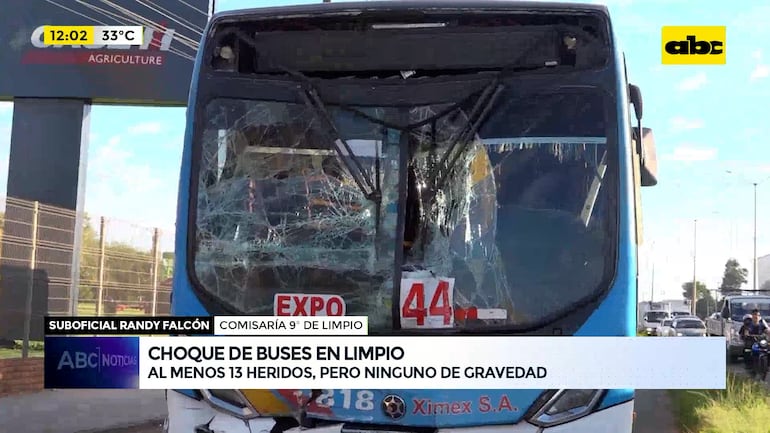 Choque de colectivos en Limpio deja una decena de heridos