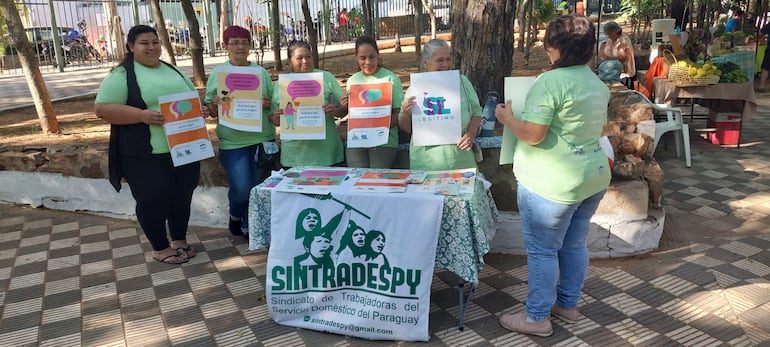 Sindicato de Trabajadores Domésticas se manifestaron en Asunción.