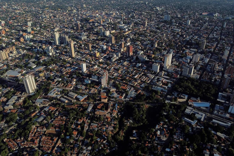 Vista aérea de Asunción.