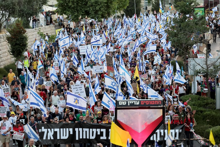 Protesta antigubernamental an Jerusalén.