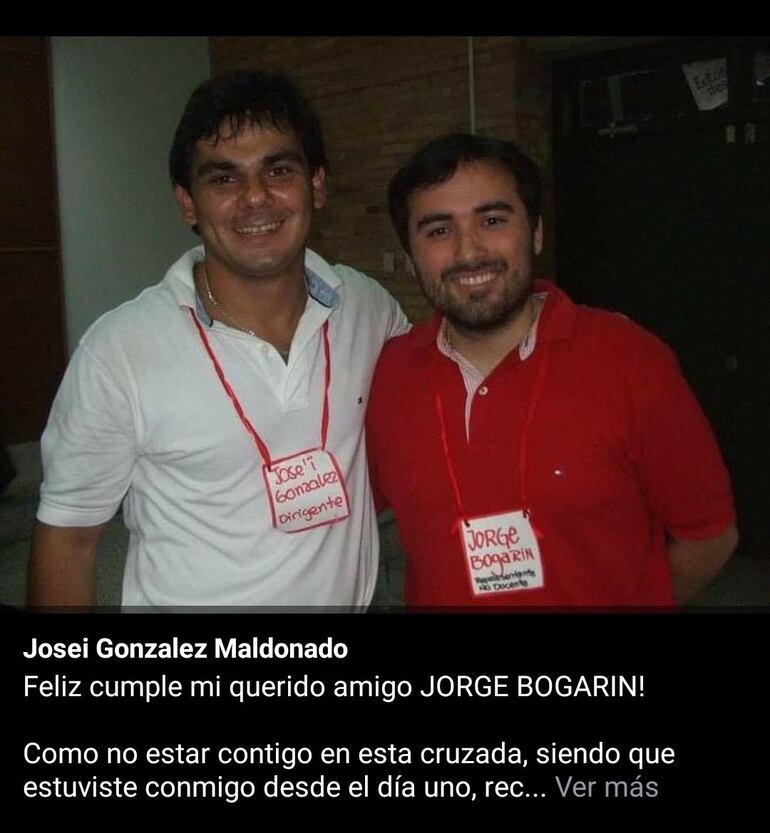 Maldonado como nuevo director jurídico del IPS, junto a su "querido amigo" Jorge Bogarín.