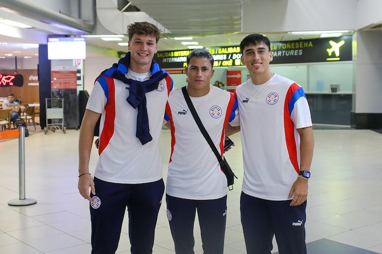 Facundo Insfrán, Tobías Morínigo y Lucas Guiñazu, tres de los seleccionados de la Sub 20.