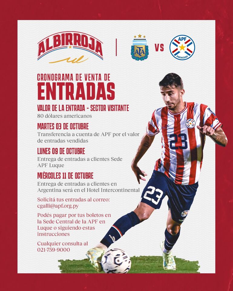 Entradas, Argentina vs. Paraguay.