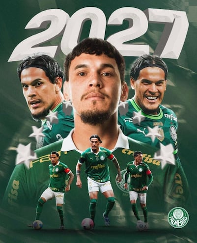 Publicación del Palmeiras con Gustavo Gómez.