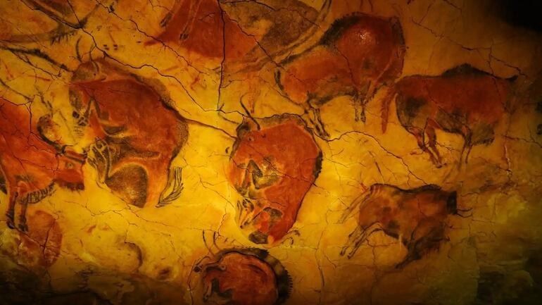 Bisontes. Pinturas rupestres en la cueva de Altamira