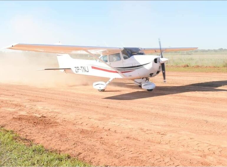 Avioneta en el que se desplazaba el comandante Mario Miranda al momento del asalto.