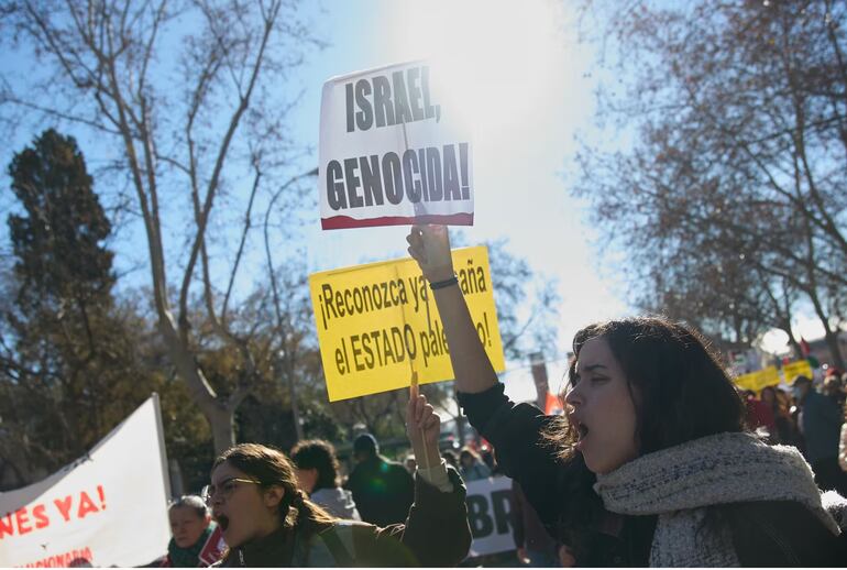 Madrid, España: manifestación en apoyo a Palestina, sábado 20 de enero de 2024