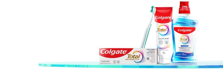 Colgate Total cuenta con una línea completa que ayuda a mantener los dientes sanos y fuertes.