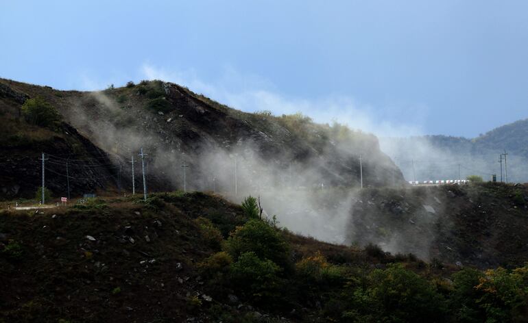 Una vista al corredor de Lachin, desde Shusha, en la región controlada de Nagorno Karabaj.