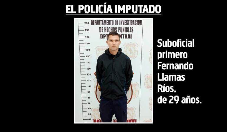 Suboficial primero de la Policía Nacional Fernando Llamas Ríos, imputado por el robo a los  cambistas.