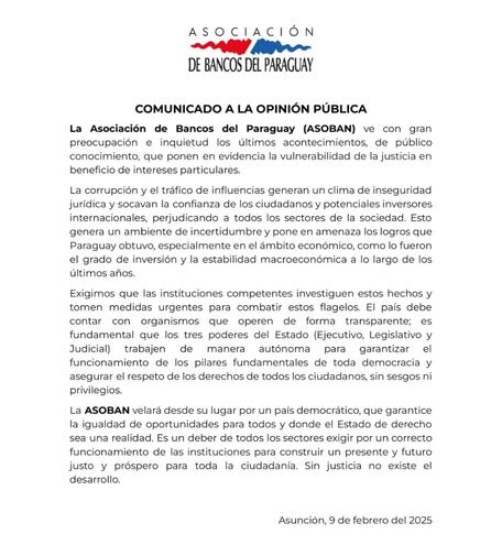 Comunicado de la Asociación de Bancos del Paraguay