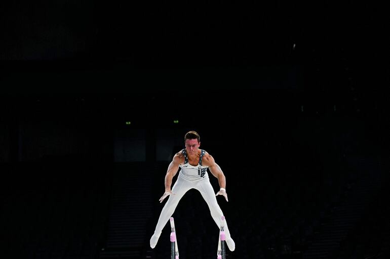 El atleta estadounidense Brody Malone durante uno de sus ensayos.