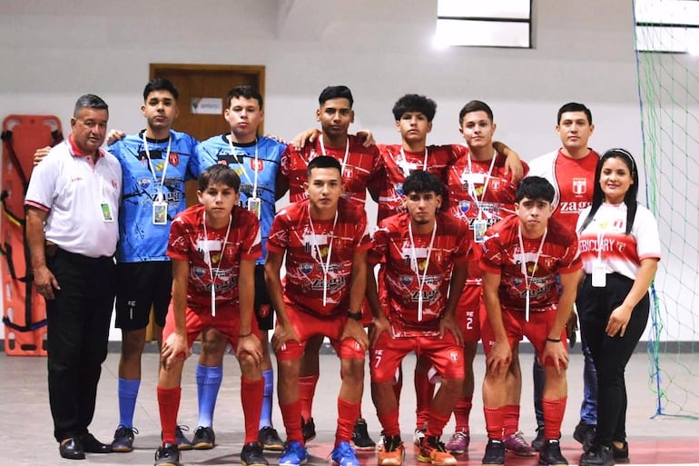 Plantel del seleccionado de Tebicuary, que ganó sus dos primeros compromisos y ya se aseguró un lugar en cuartos de final.