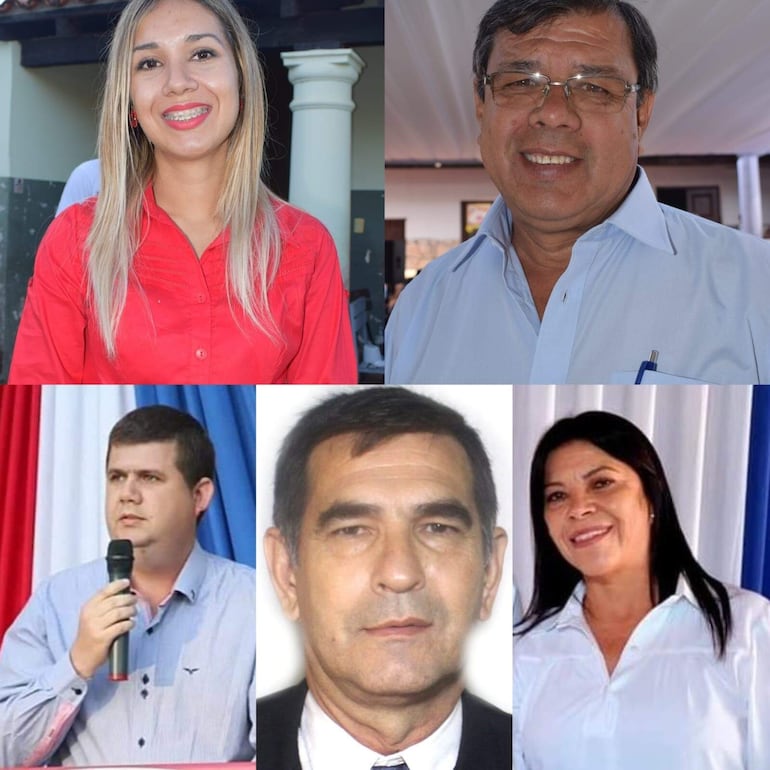 Los intendentes de Quyquyhó,Patricia Corvalán; Néstor González de Ybytymí; Tomás Mereles de Gral. Caballero; Luis Rojas de Mbuyapey y Gloria Caballero de Quiindy.