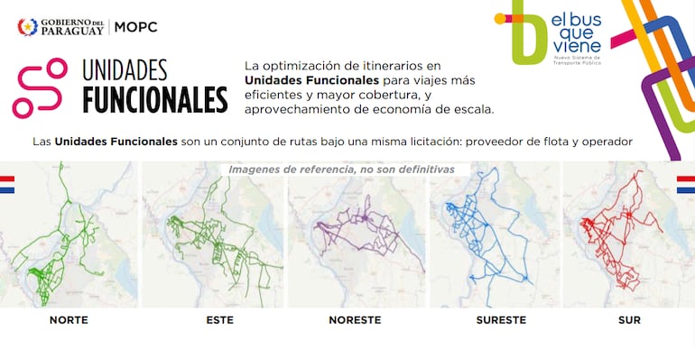 Unidades funcionales que se prevén dentro del plan de reforma del transporte público.