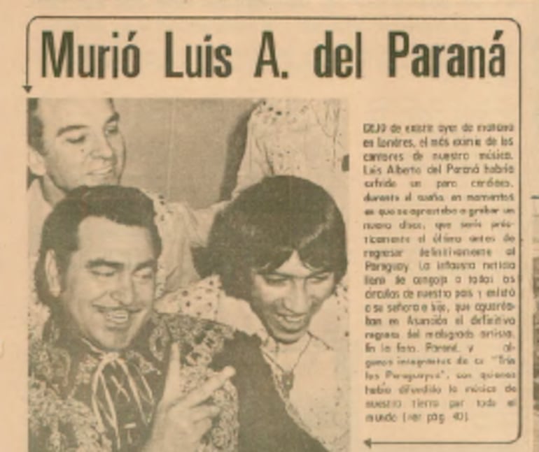 Portada del diario ABC Color del 16 de setiembre de 1974.