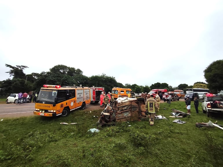 El accidente ocurrió en el kilómetro de la ruta PY01.