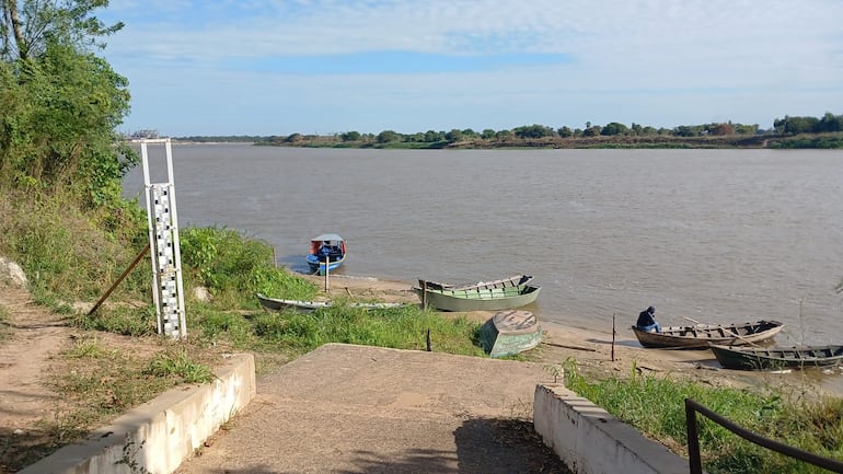 En el puerto del distrito de Puerto Antequera la actividad es casi nula por los efectos negativos de la bajante del río Paraguay.