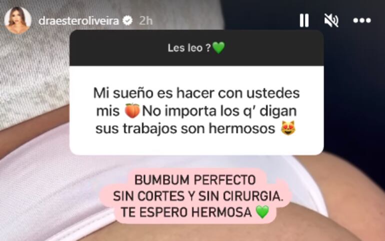 La "doctora Barbie" contestando a una persona en Instagram y promocionando sus procedimientos estéticos.