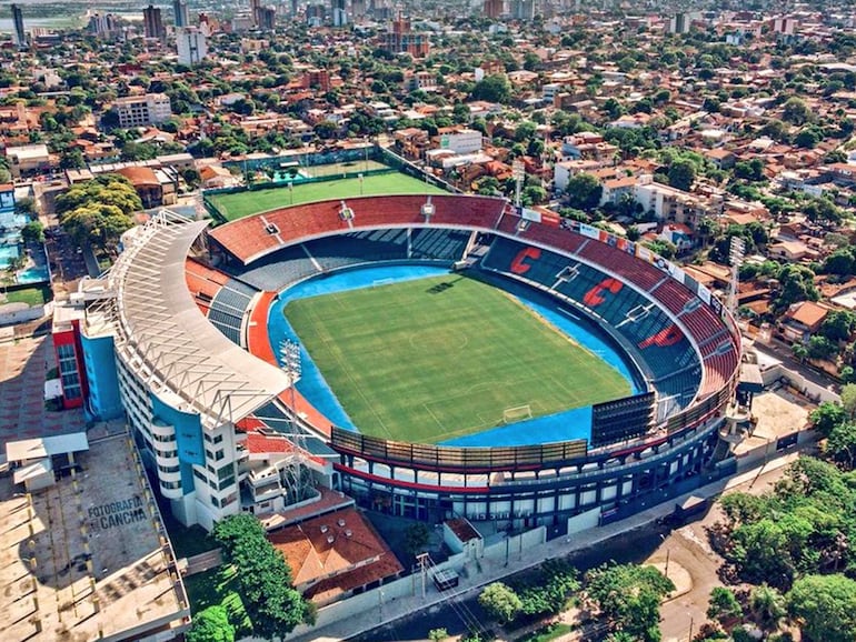 Vista aérea de La Nueva Olla, el estadio de Cerro Porteño de Paraguay.