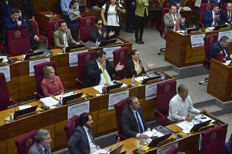 Sección de senadores opositores y satélites. 