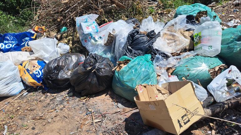 Los desechos también son arrojados en baldíos y a los costados de las calles en la villa del lago. 