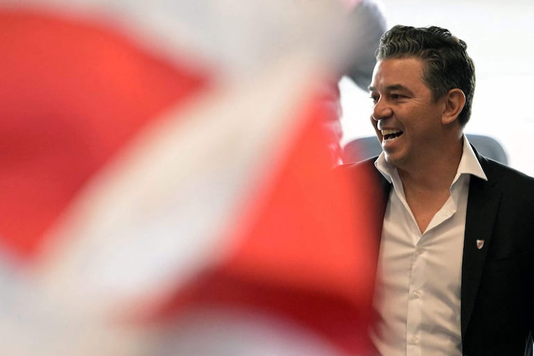 El argentino Marcelo Gallardo en la presentación del segundo ciclo como entrenador de River Plate en el estadio Monumental, en Buenos Aires.