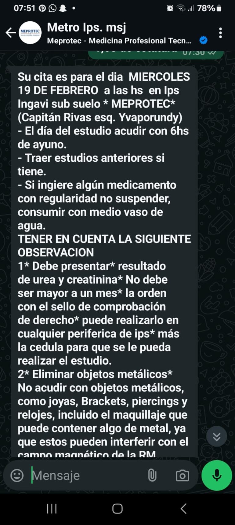 Estudio de la próstata fue marcado por Meprotec recién para el 19 de febrero.