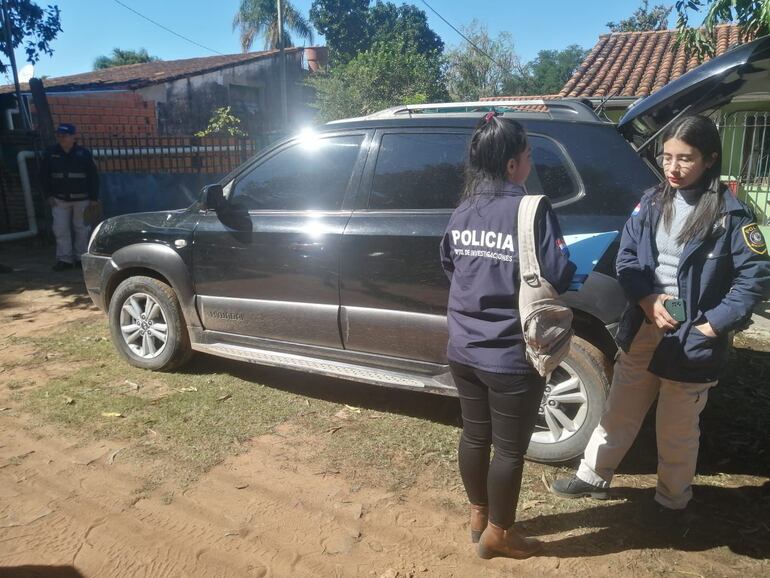 Camioneta de uno de los hermanos Jaquet Bidondo en la que habrían perseguido a los delincuentes.