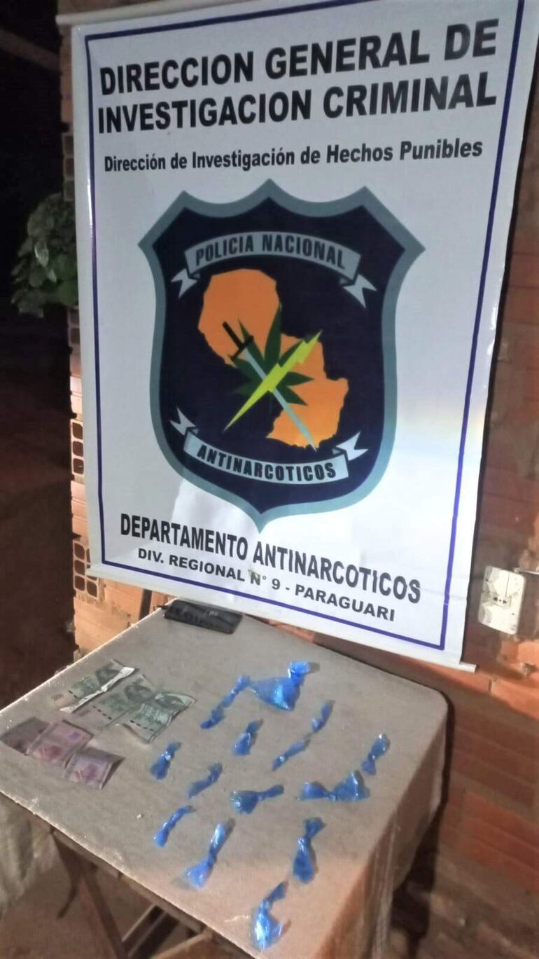  
 Las evidencias encontradas en la vivienda ubicada en la compañía Comandante Carmelo Peralta de Quiindy.