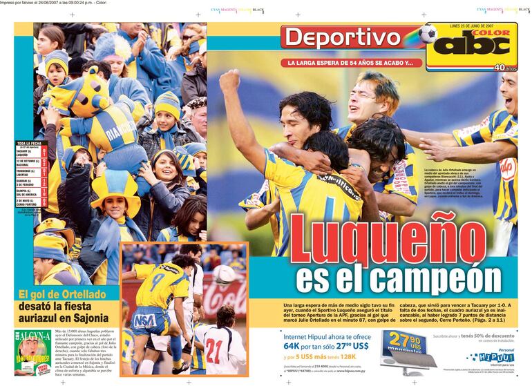 Las repercusiones del título del torneo Apertura 2007, conquistado por el Sportivo Luqueño.