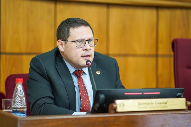 Oscar Orué, director de la Dirección Nacional de Ingresos Tributarios (DNIT) Aduana Paraguay  gent prensa senado