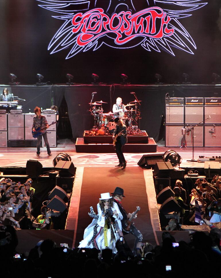 Aerosmith durante un concierto en el estadio Centenario, en Montevideo (Uruguay), años atrás.