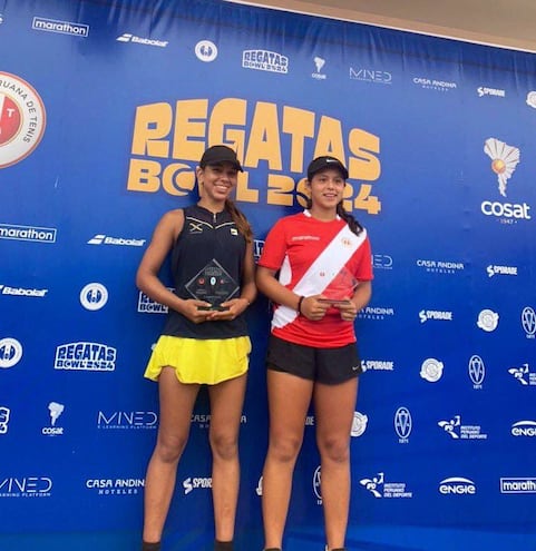 Valeria Santander (i) y la peruana Luciana Luna se consagraron nuevamente campeones en dobles 14 años en Perú.