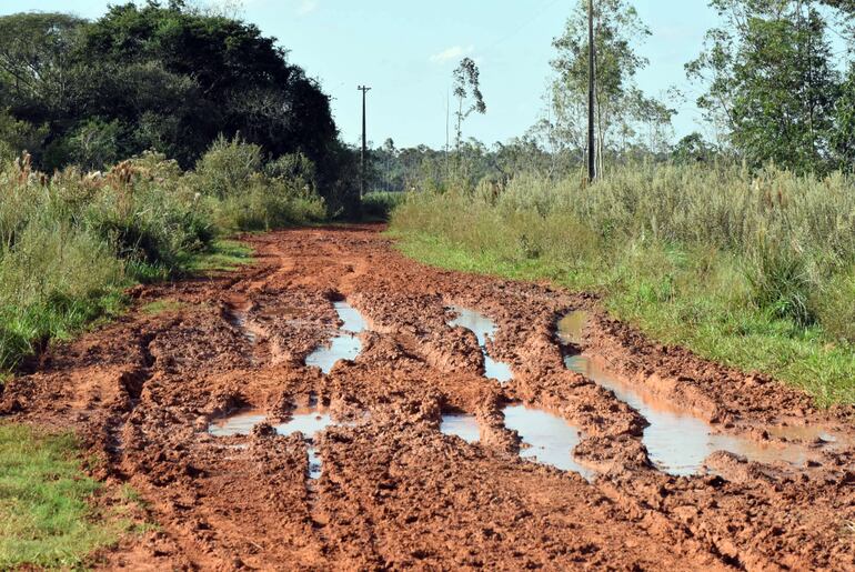 Camino para llegar hasta la compañía Miranda Kue del distrito de Buena Vista.