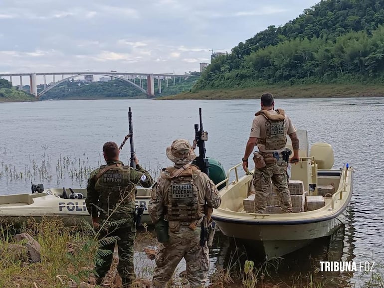 La droga fue hallada en este sector de Foz de Iguazú, en las cercanías del Puente de la Amistad.