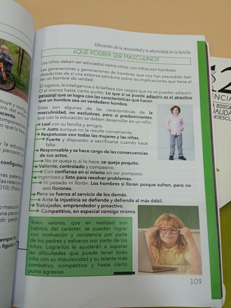 Parte del libro "12 Ciencias para la educación de la sexualidad y la afectividad en la escuela y la familia, de uso autorizado por el MEC.