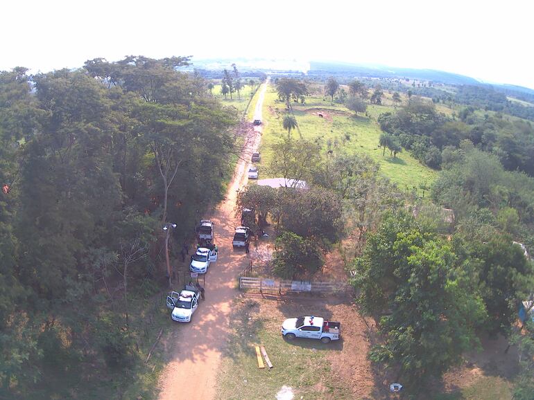 Vista aérea donde ocurrió el ataque de los supuestos invasores.