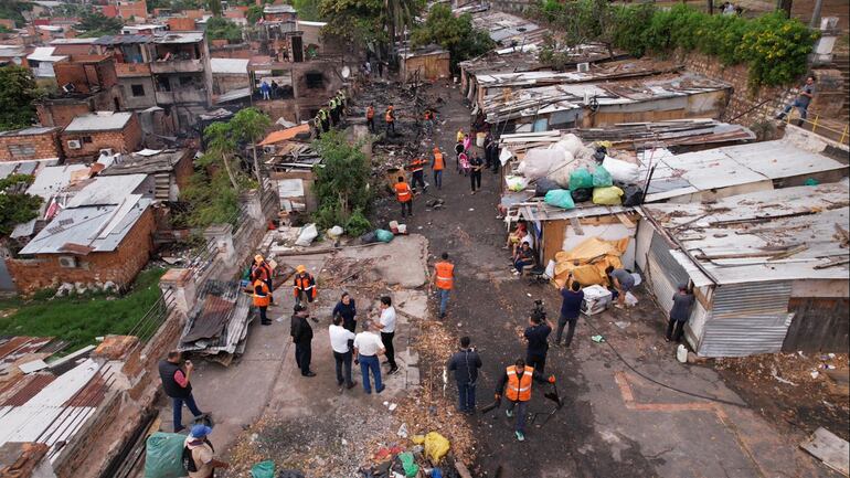 Imagen del día después del incendio de la Chacarita.